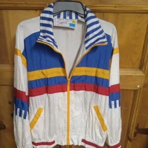 Vintage Sport Windbreaker Jacket - Multicolor